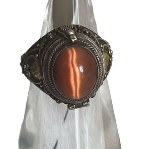 Poison Tigers Eye Stone Sterling Silver Unisex Mens or Women’s Ring Jewelry